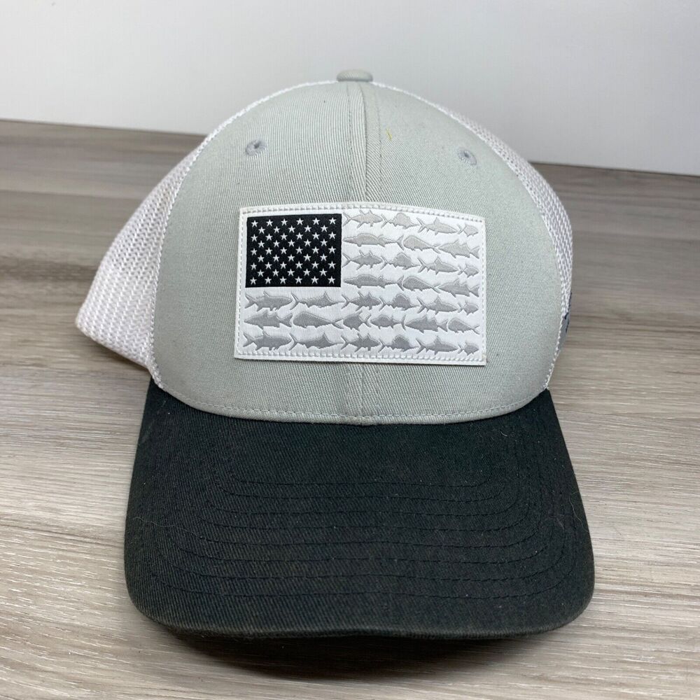 Columbia PFG Mesh‎ Flexfit Cap Hat S/M Wild Life Flag Limited TSC Exclusive